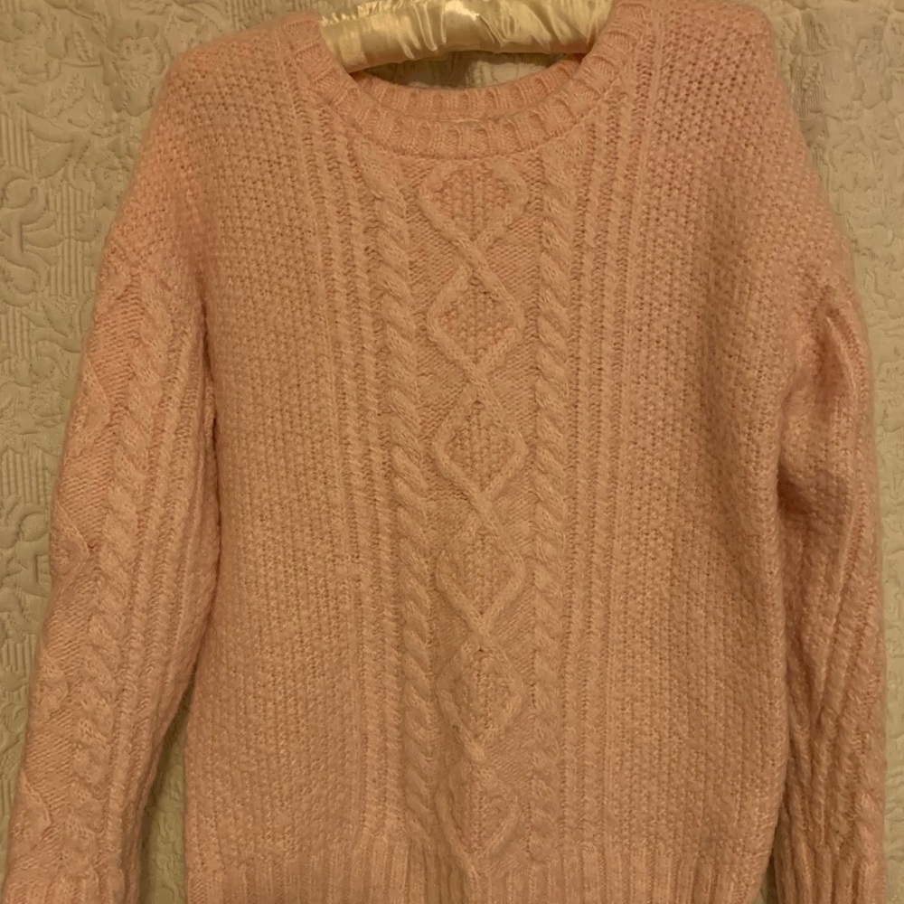 Pink Cable Knit Sweater